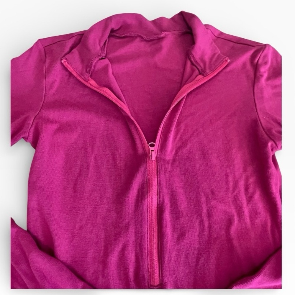 Pink Long Sleeve Bodysuit One Piece zipper women size: XS - Picture 3 of 6